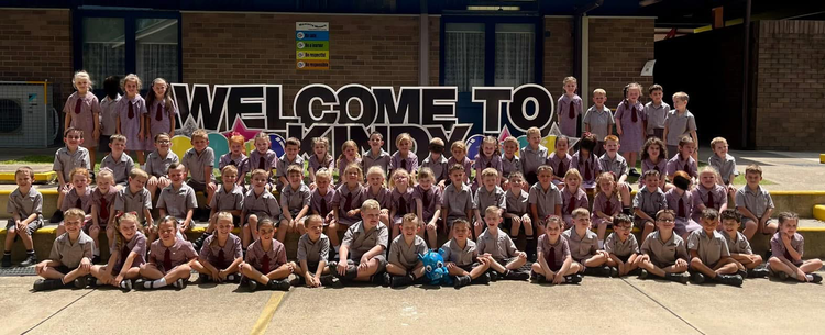 A photo of our Kindergarten students on their first day.