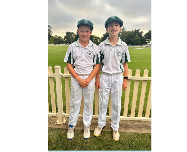 Two boys representing our school in NSW PSSA Cricket.